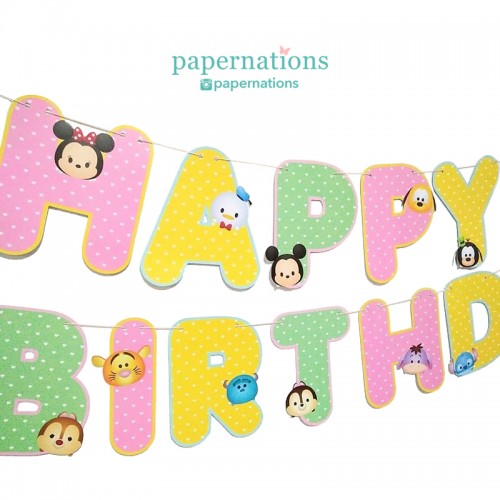 HBD Tsum Tsum Bunting Flag